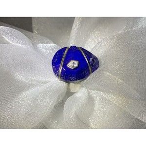 Silpada RING Sterling Silver Midnight Star R2866 Blue Lapis & CZ Ring Size 7